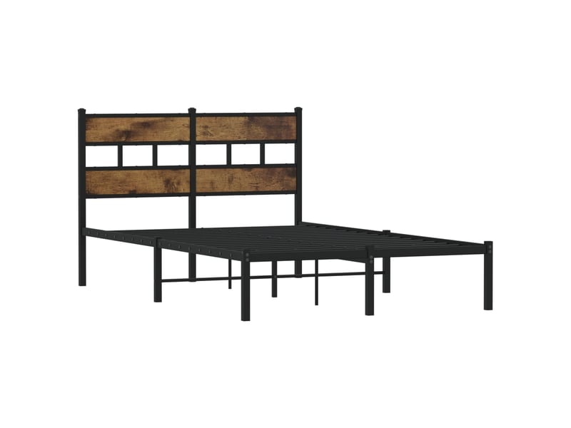  Lit double- lit adulte -  cadre de lit en métal sans matelas chêne fumé 120x190 cm  - Conforama B