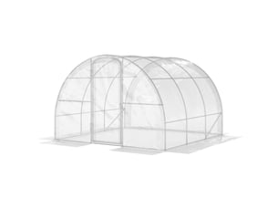 Serre de jardin tunnel 3 x 3 x 2 m 9 m² avec porte à charnières bâche en pe 150 gm² pour légumes plantes fleurs