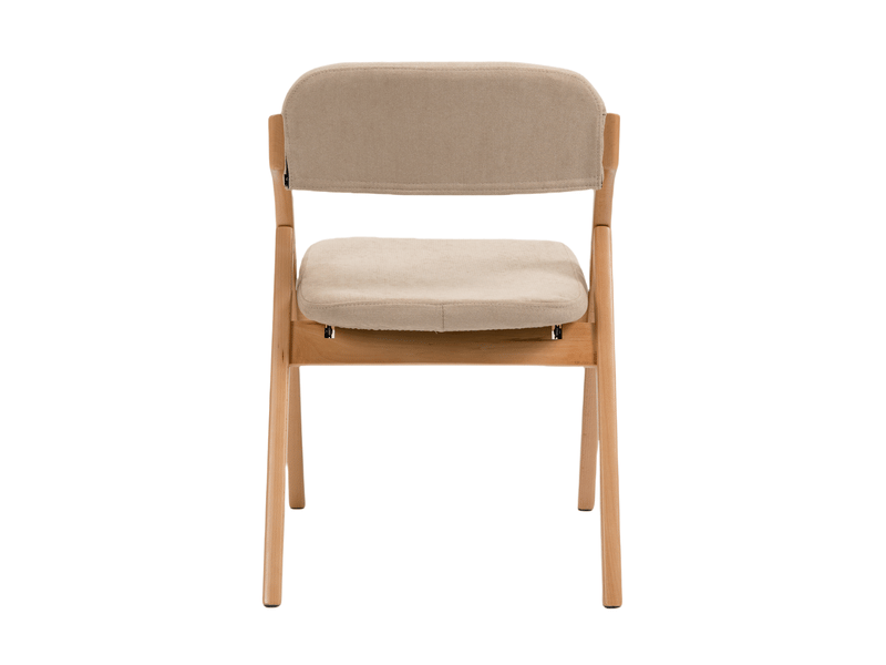 Lot de 2 chaises pliantes, assise rembourrée et housse amovible, bois, kaki - Conforama A