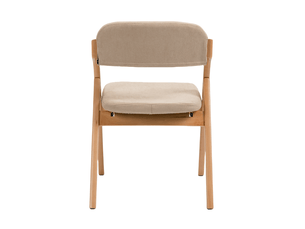 Lot de 2 chaises pliantes, assise rembourrée et housse amovible, bois, kaki