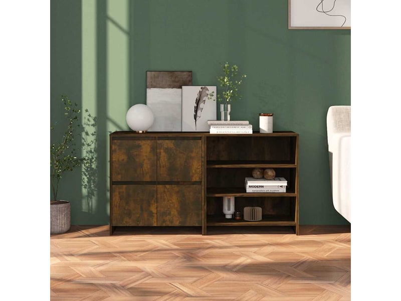  Buffets 2 pcs - bahut - meuble de rangement chêne fumé bois d'ingénierie  - Conforama B