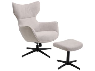 fauteuil pivotant et repose-pieds jules beige kare design