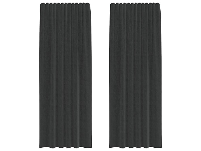  Lot de 2 rideaux en voile, voilages avec passe-tringles noir cf44476  - Conforama A