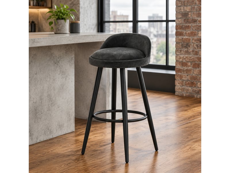  Tabouret de bar avec dossier hauteur d'assise 69,5 cm evryae  - Conforama B