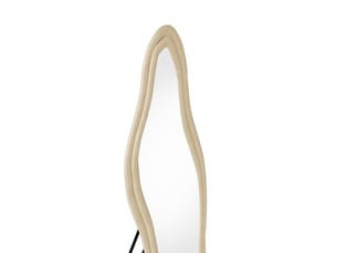 Miroir sur pied - 160 x 50 cm - jaune - miroir asymétrique grand format design dauphin, cadre en veloursflanelle, style artistique et romantique