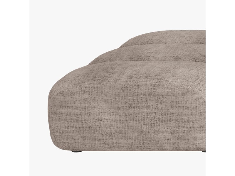  Gabya pouf rectangle matelassé en tissu taupe  - Conforama C