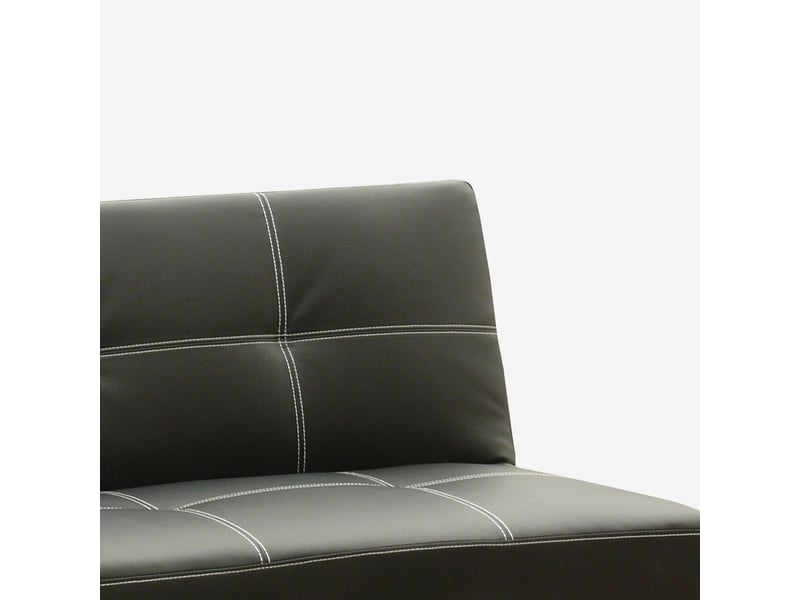 Canapé 3 places clic-clac convertible en similicuir topazio - noir Modus Sofà - Conforama D