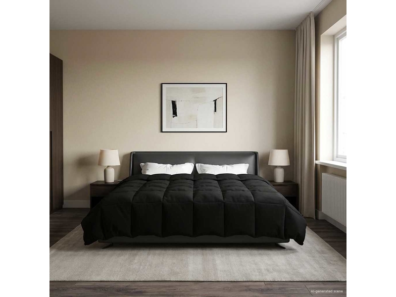  Duvet - couette complet toute l'année 200 x 200 cm 4 saisons noir  - Conforama B