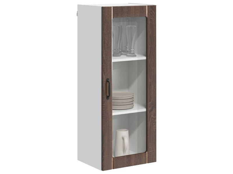 Meuble mural de cuisine, cabinet en verre mural chêne brun 40x31x100cm shl1696 - Conforama C