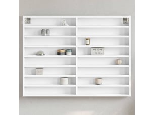 Armoire à vitrine, étagère murale blanc 100x8,5x75 cm bois d'ingénierie cf40932