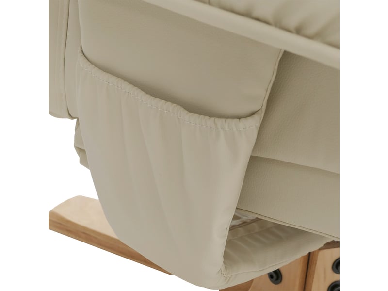  Fauteuil de télé m56, fauteuil de relaxation sans tabouret, similicuir - crème  - Conforama E