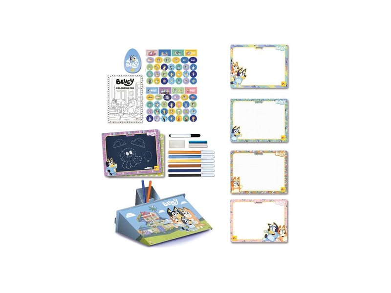  Sac a dos ecole dessin coloriage bluey kit avec feutres ardoises effacables stickers AADMF86420 - Conforama D