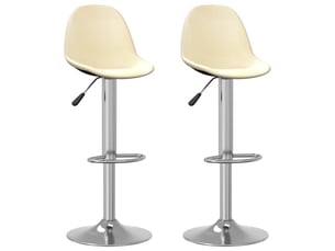 Lot de 2 tabouret de bar, chaise de bar crème tissu shl29929