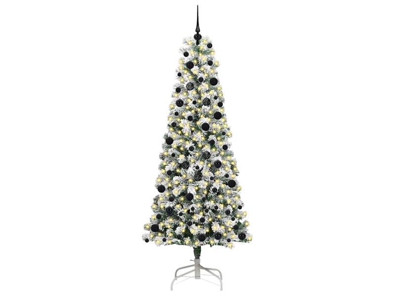  Sapin de noël, arbre de noël artificiel à branches articulées vert et blanc cf61134  - Conforama C