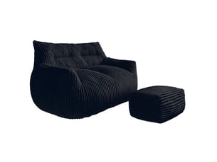 Fauteuil fixe MODENVIE Velours côtelé noir vendu A l'unité