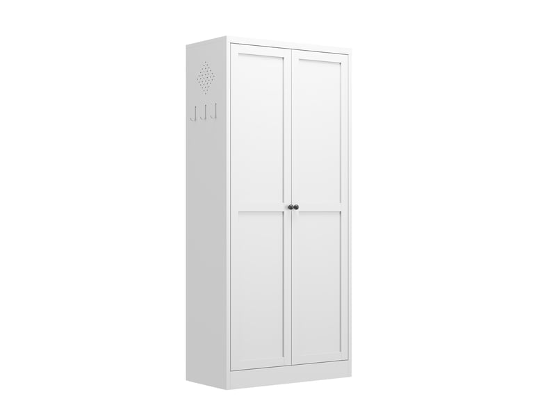  Armoire de rangement métallique blanche pour cuisine, 4 tablettes réglables en hauteur, armoire à provisions autoportante stable  - Conforama A