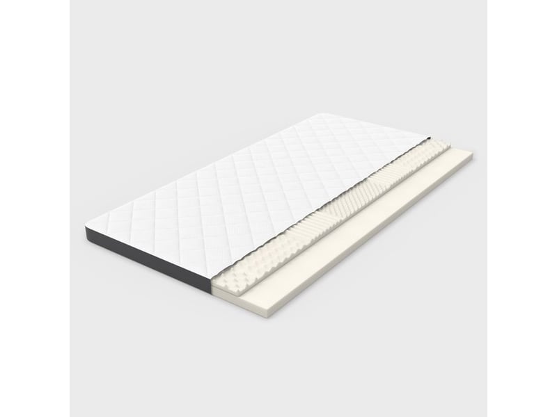  Matelas confortable - h3 - 180x200 cm - hauteur 7 cm - blanc+gris - mousse à 7 zones - certification oeko-tex 180x200x7cm - Conforama C