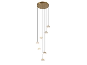 Longue suspension cascade florale en verre led dimmable 2 m - liliana