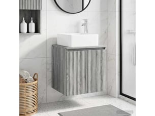 Vanité de lavabo mural, meuble de rangement sonoma gris 49.5x41x63 cm shl1258