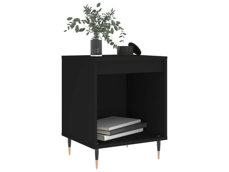  Lot de 2 tables de chevet - cabinet de chevet - table de nuit noir 40x35x50 cm bois d’ingénierie  - Conforama B