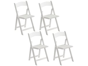 Lot de 4 chaises pliantes en résine et pu, chaises pliantes portables pour intérieur et extérieur, blanc, 45x44x78cm