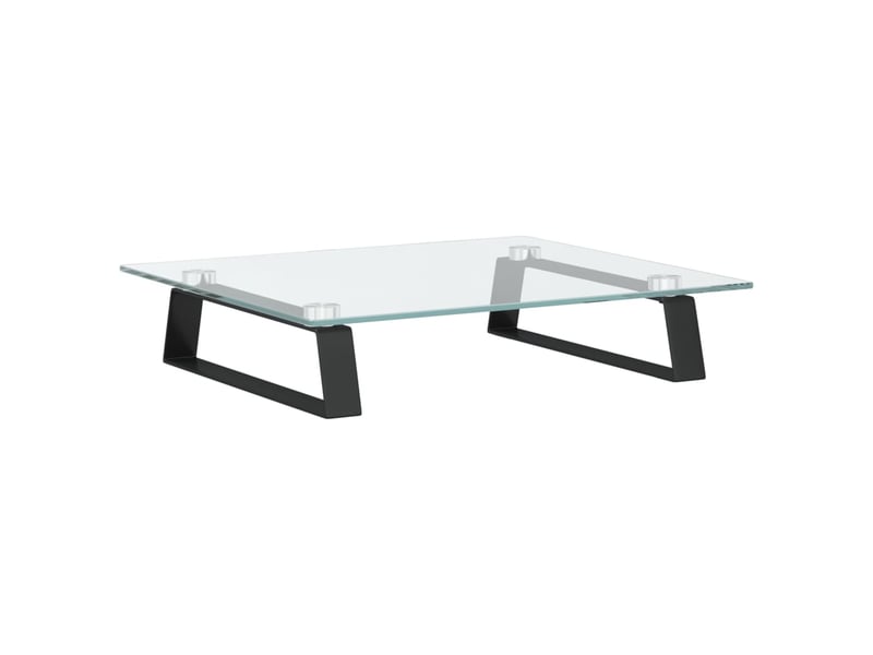  Support de moniteur table meuble bureau 40 x 35 x 8 cm verre trempé et métal noir 02_0044862  - Conforama D