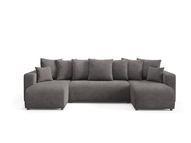 Canapé d'angle convertible evora u gris anthracite - Conforama A