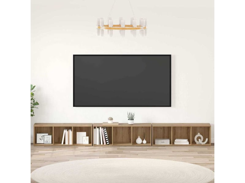  Ensemble meuble tv - banc tv - meuble de rangement 3 pcs chêne artisanal bois d'ingénierie  - Conforama B