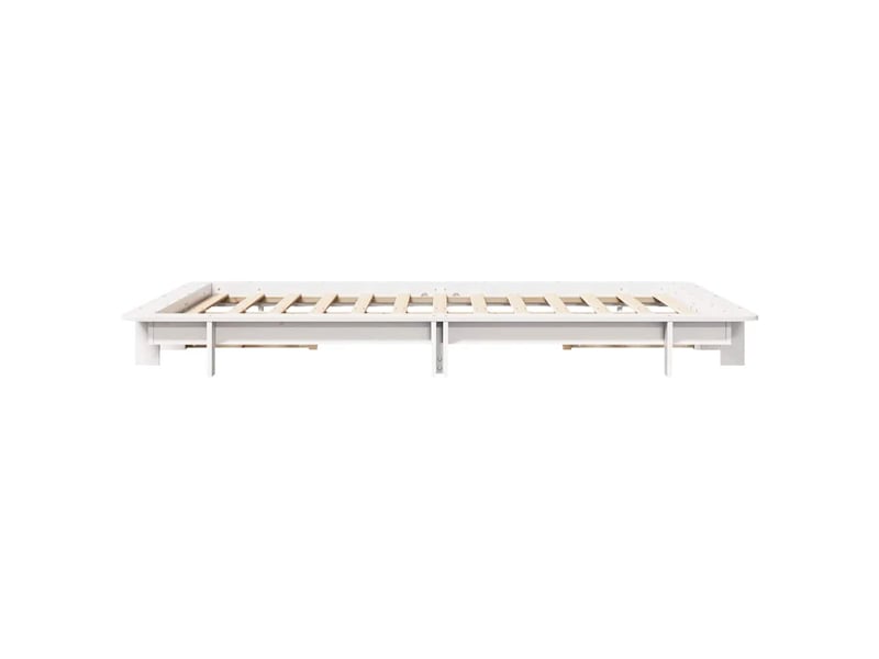  Lit double- lit adulte -  cadre de lit sans matelas blanc 120x200 cm bois de pin massif  - Conforama D