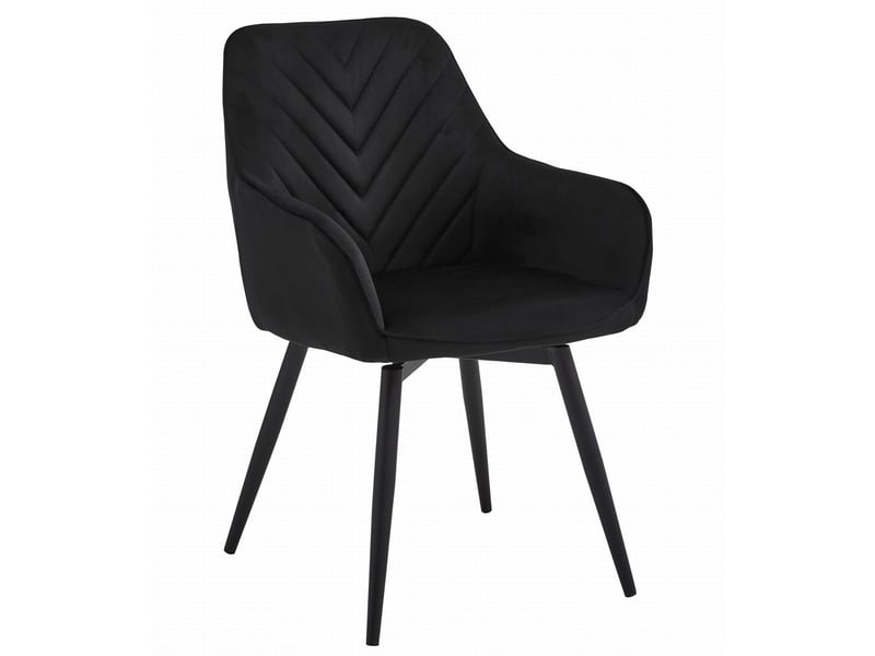  Chaise pivotante nana360 en velours noir avec pieds en métal  - Conforama B