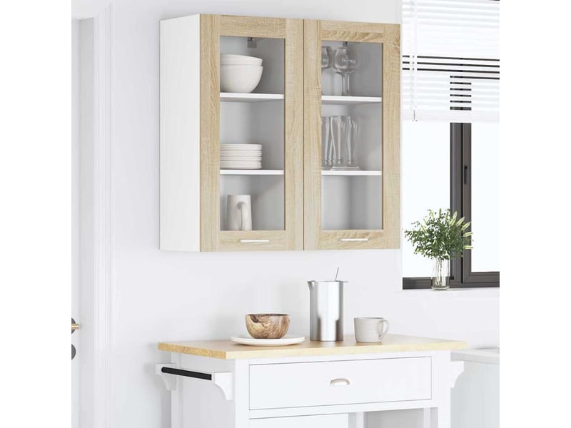  Meuble de rangement cuisine, armoire suspendue 2 pcs chêne sonoma bois d'ingénierie shl383  - Conforama D