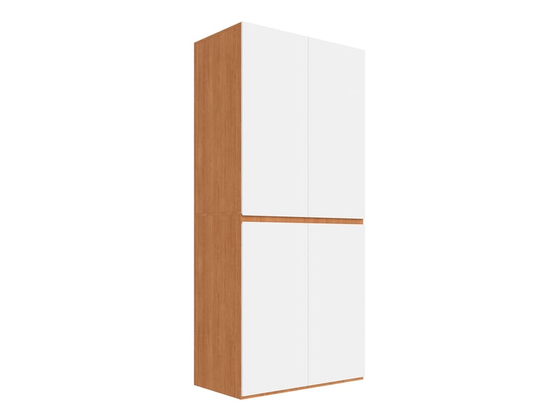 Armoire de chambre 90 x 50 x 200 cm, dressing de rangement avec penderie et tiroir à bijoux, 4 portes 3 tiroirs, mdf style moderne scandinave, blanc  - Conforama D