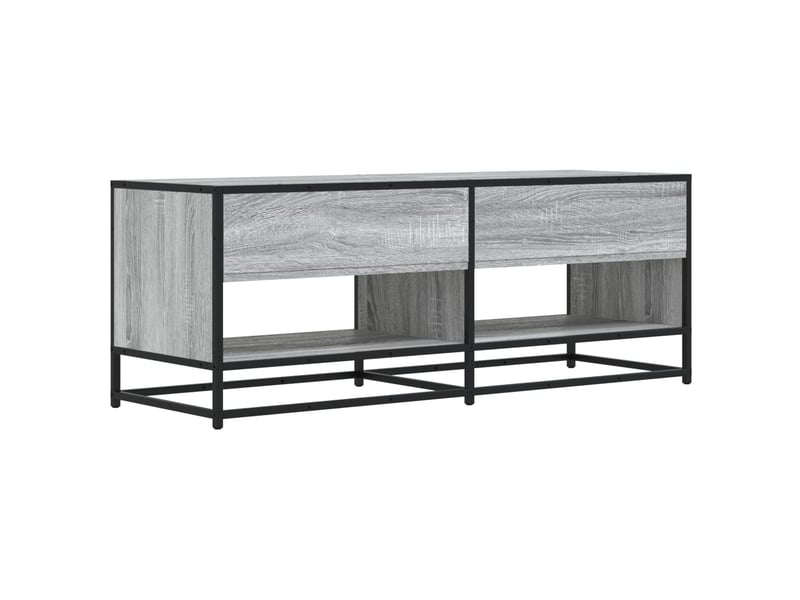  Meuble tv - banc tv - meuble de rangement sonoma gris 120,5x40x46 cm bois d'ingénierie et métal  - Conforama E
