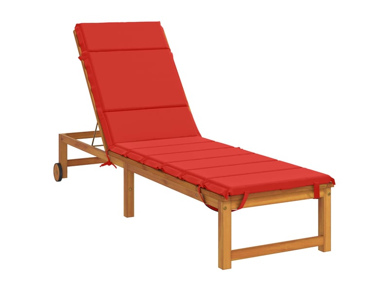  Coussin de transat, coussin pour bain de soleil gemert 100 % polyester rouge 200 x 60 x 3 cm cf56193  - Conforama C