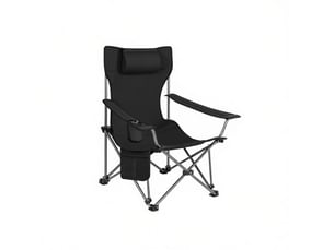 Fauteuil de camping pliant 115x84x88,5 cm – noir – dossier réglable, repose-pieds extensible et sac