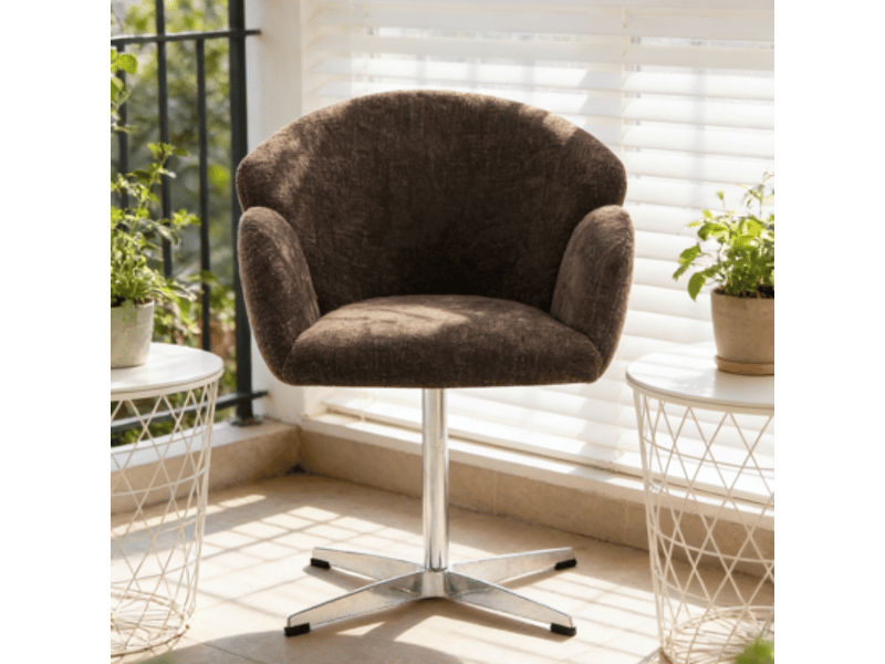  Chaise de salle à manger pivotante,64x64x78 cm,velours,marron  - Conforama B