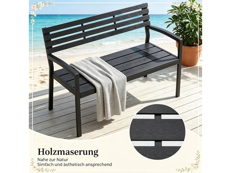  Banc de jardin, avec dossier, banc d’extérieur, banc de parc  - Conforama E