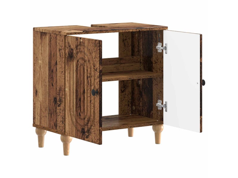 Meuble sous lavabo de salle de bain alkmaar bois ancien cf64799 - Conforama C