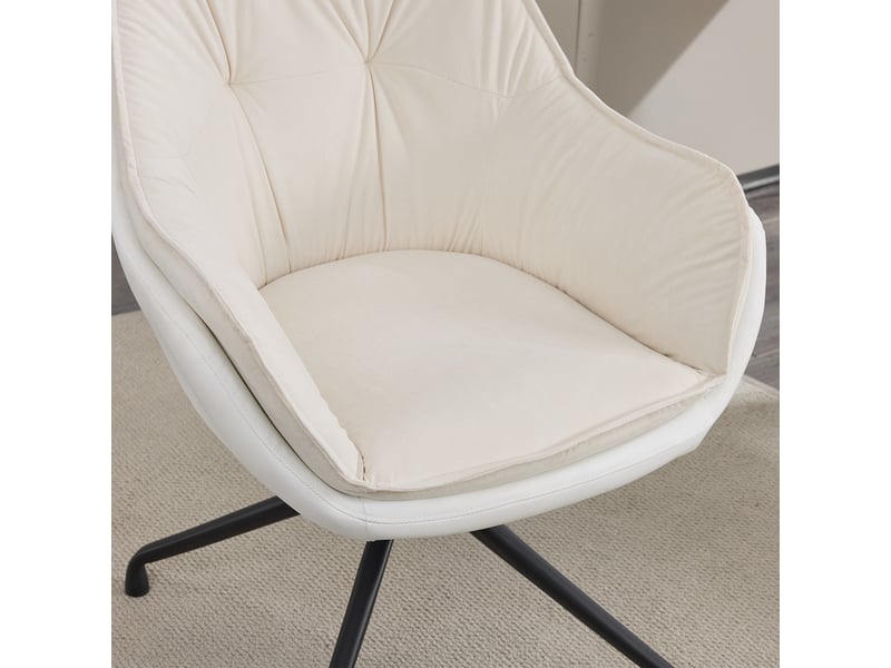  Fauteuil de bureau,67,5x66x80 cm,pivotant à 360°,similicuir,beige  - Conforama D