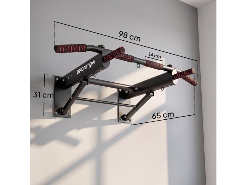  Barre de traction murale pliable 98 x 65 x 31 cm – noire – charge maximale 120 kg – poignées antidérapantes  - Conforama C