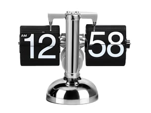 Horloge digitale à bascule noire rabattable minimaliste – avec pied