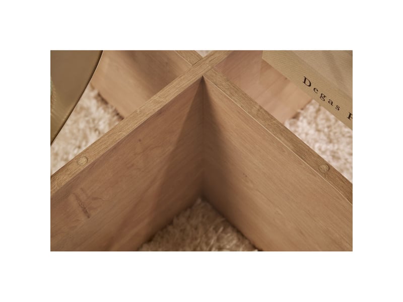  Table basse de salon en verre trempé et bois mdf mélaminé chêne saphir et transparent 75 x 75 x 35 cm  - Conforama E