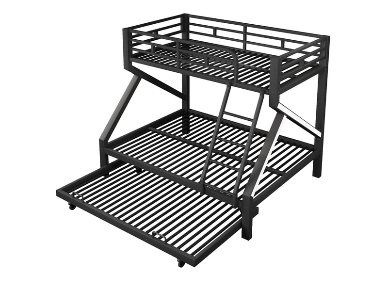 Lit superposé 90x200140x200 cm, lit enfant, couchage gigogne, échelle, éclairage led, design moderne, charge maximale 120 kg, mdf et métal noir CozyNest - Conforama A