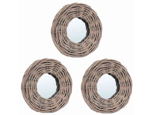 Miroir  à fixer coloris marron <strong></strong>  <strong></strong> - 15 cm x 15 cm