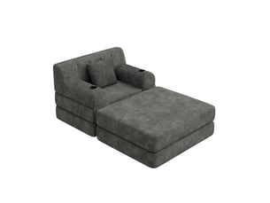 Fauteuil convertible  HOMVRA Velours côtelé gris