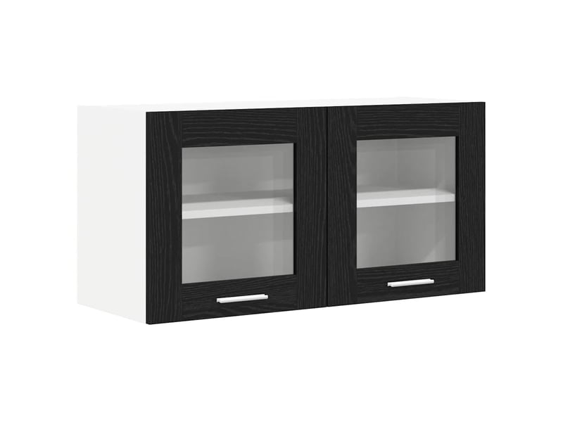  Armoire suspendue moderne grand espace de rangement 80 x 31 x 40 cm en bois d'ingénierie noir 02_0053274  - Conforama A