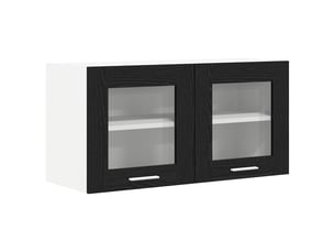 Armoire suspendue moderne grand espace de rangement 80 x 31 x 40 cm en bois d'ingénierie noir 02_0053274