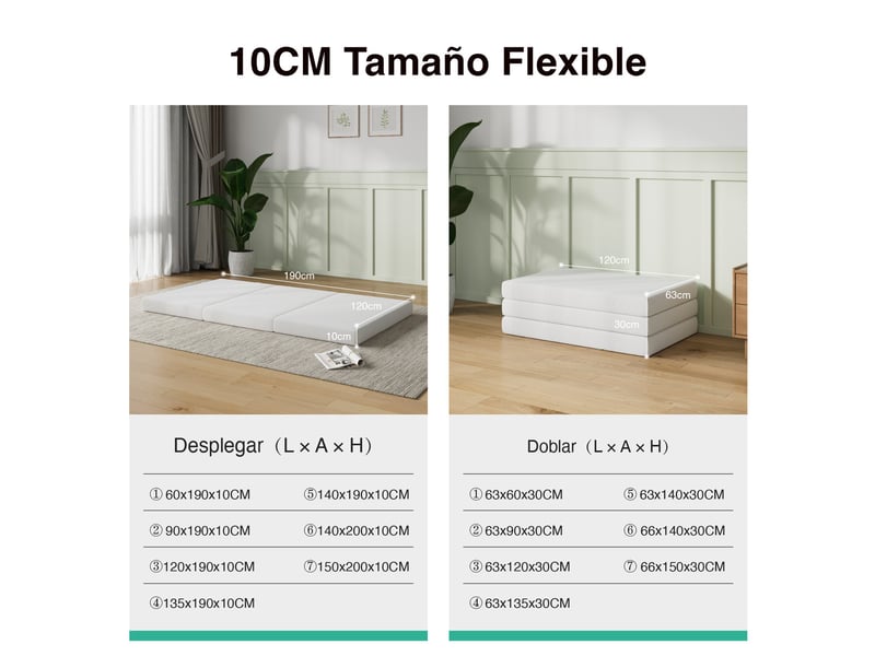  Novilla matelas d'appoint pliable 3 volets - double mousse haute densité - housse lavable antidérapante - 140 x 190 x 10 cm  - Conforama D