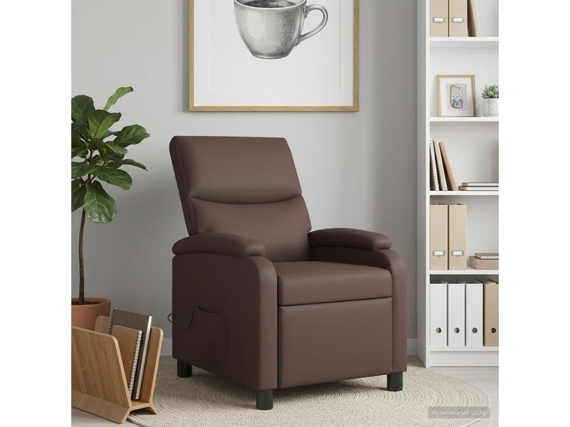  Vidaxl fauteuil de massage inclinable marron simili cuir  - Conforama B