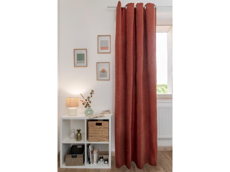  Rideau occultant phonique et thermique 140 x 240 cm osiris terracotta 15676 - Conforama D